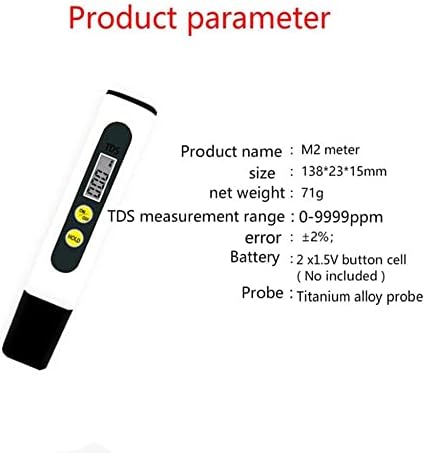 Digital Ph medidor de água Testador de água Temperatura Água de caneta pureza PPM Filtro Hidropônico para Aquário