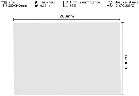 Sanvnii Nfep Film for Elegoo Mars/Wanhao Duplicador 7/Photon S/Nova3d/Creality 3D Impressora, 3 PCs 200 x 140 x 0,15
