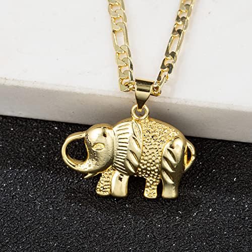 Yipima 18K colar de pingente de elefante banhado a ouro para homens | Colar de pendente de elefante de ouro | Colar de corrente