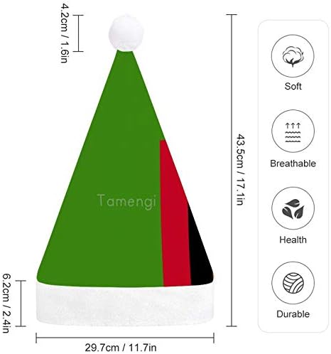 Chapéu de Papai Noel de Natal, bandeira da Zâmbia chapéu de férias de natal para adultos, UNisex Comfort Christmas