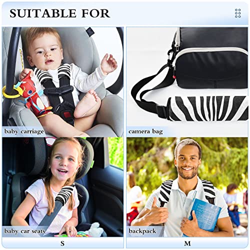Tampas de alça de assento de carro de zebra para crianças bebês 2 pcs tiras de assento de carro almofadas de almofadas