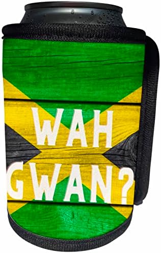 Imagem 3drose das palavras wah gwan com bandeira jamaicana - lata mais fria
