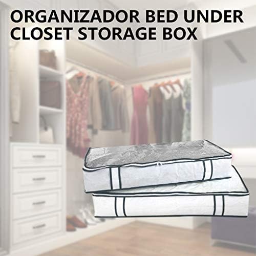 CuJux sob a cama Organizador de gavetas de armazenamento Caixa de armazenamento não tecida PVC para roupas/cobertores/sapatos