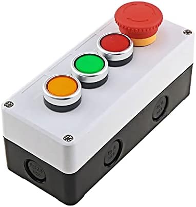 Caixa de controle kqoo com botão de luz 24V/220V com botão de parada de emergência Redefinir caixa industrial à prova d'água