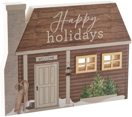 Pam Glam Christmas Village Wooden Block House, Christmas Wooden Block Church, Christmas Wooden Block Toy Store, celeiro e muito