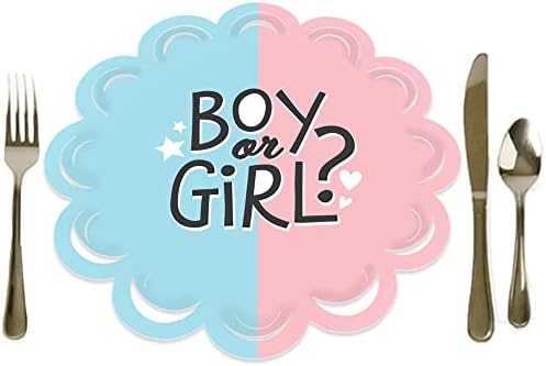 Big Dot of Happiness Baby Gênero Revelar - Team Boy ou Girl Party Round Table Decorações - Carregadores de papel - Coloque o cenário para 12