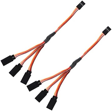 AEDIKO 5PCS servo y arnês Splitter Cable 3 pinos conector de fio macho para fêmea de 4 vias Cabo de extensão 15cm para jr futaba rc