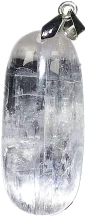 Jóias de Kunzita Natural Jóias de Cristal de Kunzite para homens Curando amor Luck Gift 31x13x8mm Miços ovais Silver Reiki Gemstone