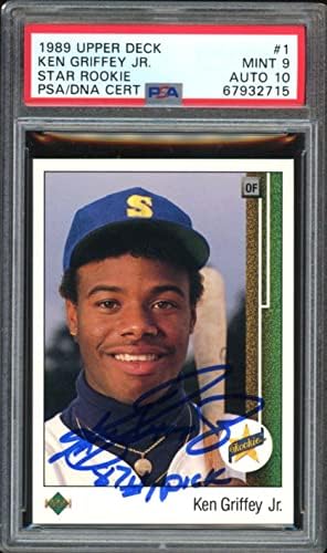 1989 Deck superior 1 Ken Griffey Jr. 87 1 Pick RC Rookie no cartão PSA 9/10 Auto - Baseball Slabbed Rookie Cards