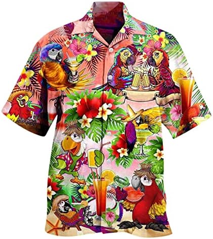 Camisa havaiana para homens Summer praia praia de botão de botão de botão