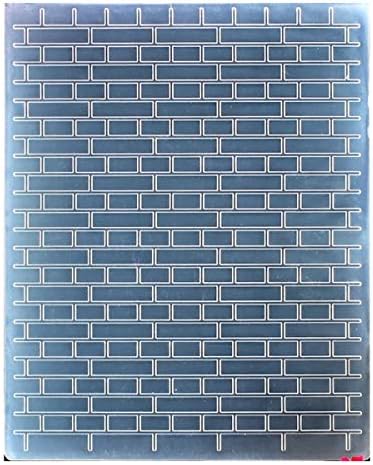Kwan Crafts Brick Wall Plástico Pastas de gravação para fazer cartões de recortes e outros artesanato em papel, 12.1x15.2cm