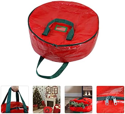 Decoração ao ar livre Hemoton 29 Bolsa de armazenamento de grinaldas de Natal- Xmas grande contêiner de grinaldas- alça larga reforçada e taco de armazenamento de ornamentos com zíper duplo com zíper