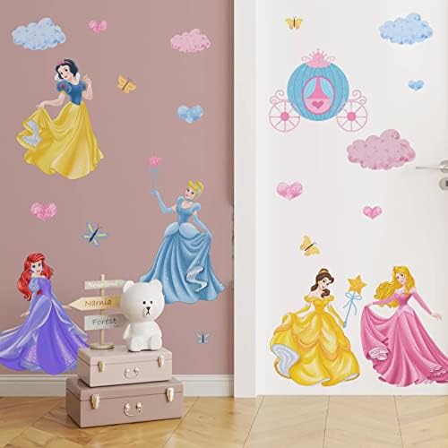 Girls Princess Wall Decals Peel and Stick Elsa Stickers Poster para Girls Room Decor Decor de Berçário de Berçário