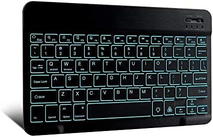 Teclado de onda de caixa para o teclado RealMe Narzo 50i - Slimkeys Bluetooth - com luz de fundo, teclado portátil com uma luz traseira conveniente para o RealMe Narzo 50i - Jet Black