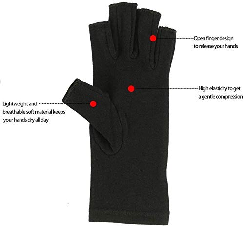 Luvas de compressão XJXJ para suporte à artrite e luvas de artrite de alta elasticidade sem dedos