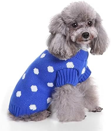 Chete de neve de Natal azul fofo para cães pequenos gatos gatos de inverno sweater quente de camisa de estilo escolar roupas roupas s