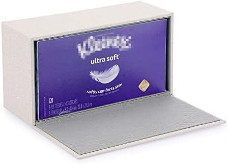 Sumnacon Caixa de tecido de linho retangular - porta -tecidos elegantes do suporte de tecido com fundo magnético, caixa decorativa de papel