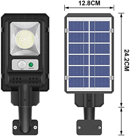 Luzes de inundação solar de 4pcs ao ar livre, 3 modos Luzes solares Sensor de movimento com controle remoto, IP65 LED à prova d'água