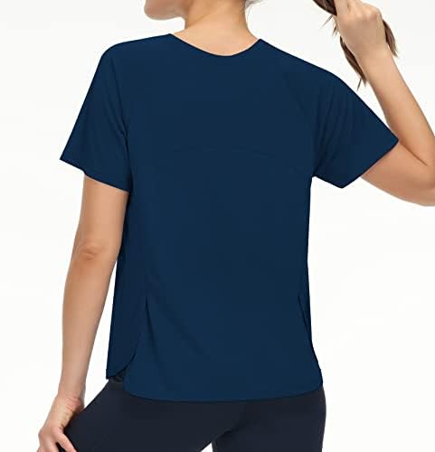 T-shirt de ioga de manga curta feminina para e correr camisetas básicas de camisetas para treino ativo