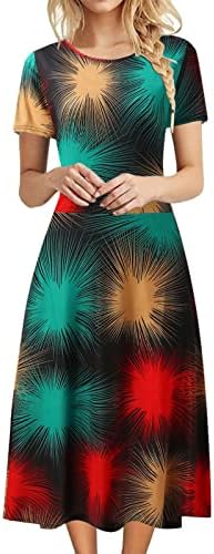 Vestido maxi de Kulywon Vestido de verão de manga curta 3D vestido gráfico longo estampa floral na cintura alta vestido casual