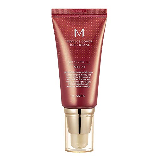 Missha M Campa perfeita BB Cream 27 SPF 42 PA +++ 50ML Lightweight, multifuncional e alta maquiagem de cobertura para ajudar