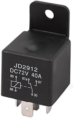 Aexit 2 PCs Pescos e acessórios do forno JD2912 72V DC 40A 5 pino SPDT Relé eletromagnético Relé Black