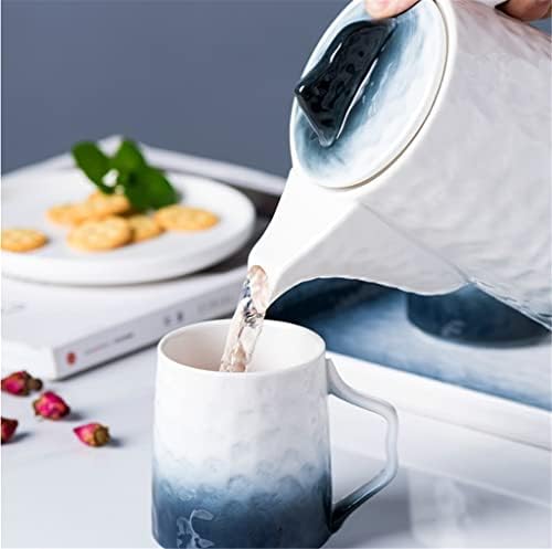 Conjunto de chá Gradiente Cerâmica Cerâmica Conjunto de água Copa Pote de chá Chaltte fria com bandeja Cupo da chá de chá da tarde
