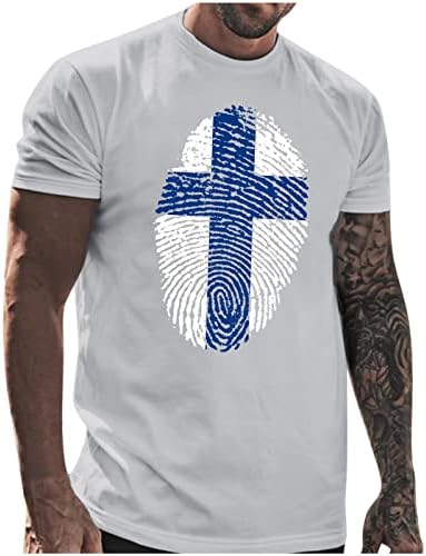HDDK Soldier Soldier Short S-shirts Camisetas de verão Fé de impressão digital Jesus Cross Print Tops Running Workout
