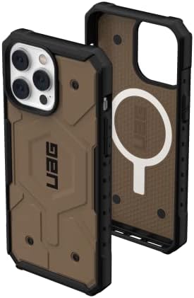 Urban Armour Gear UAG iPhone 14 Pro Max Case 6.7 Pathfinder Dark Earth - Compatível com a capa protetora MagSafe e 6,7 Premium Weled Glass Shield Plus Screen Protector Pacote Conjunto