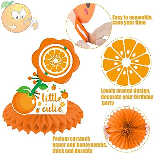 Little Cutie Baby Shower Decoration Little Cutie Table Honeycomb Piece Central Orange tema Decoração de Tabela para Festas