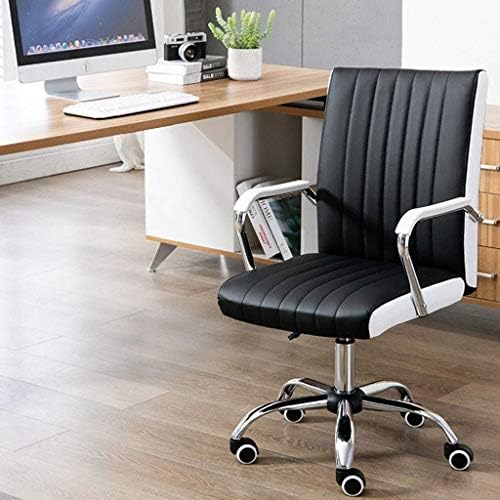 YGQBGY High -Back Executive Giration Office Desk Chair com estofamento com nervuras - Black, Suporte lombar, estilo moderno