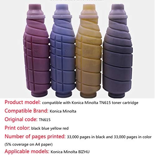 O cartucho de toner TN615 é compatível com Konica Minolta Bizhub C8000 Color Digital Copier, 4 cores, 33.000 páginas, 4 cores