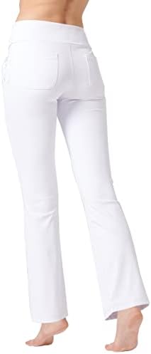 Calças de ioga de bootcut cifupy para mulheres com bolsos calças de treino de cintura alta para mulheres calças de