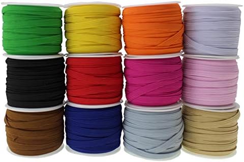 180 jardas 12 cores Cabo de cordas elásticas de 1/4 polegada elástica elástica elástica Elasticidade de alta elasicidade de elasicidade para costura Diy Craft, colcha