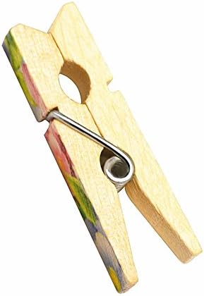 Qiorange mini colorido clipes de artesanato de madeira foto de papel, 100 peças