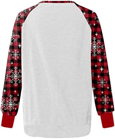 Sweater Feia de Natal para Mulheres engraçadas Crewneck Sweatshirt Snowflake Blusa de manga longa de manga longa Camisetas