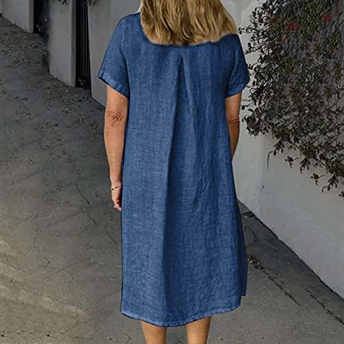Vestido longo de linho de algodão feminino de verão 2023 vestido de moda casual sem mangas vestidos solares soltos com bolsos