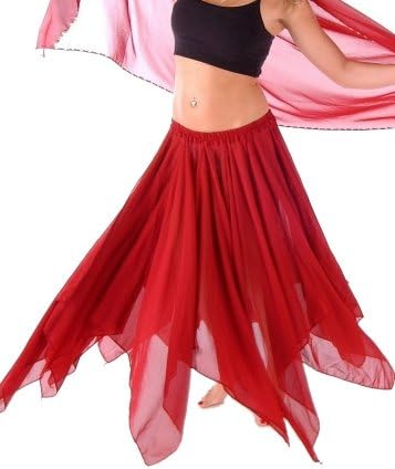 Miss Belly Dance Womens Full Sheer Chiffon 13 painéis de painel com gancho lateral -SKC02 One Tamanho