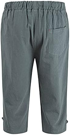 Shorts de carga sinzelimin para homens casuais linho de algodão de cor de cor de tração sete pontos de calça grandes e altos