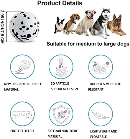 Brinquedos de bolas de cachorro para mastigadores agressivos, bola de cachorro inflexível durável, leve e flutuante, brinquedos