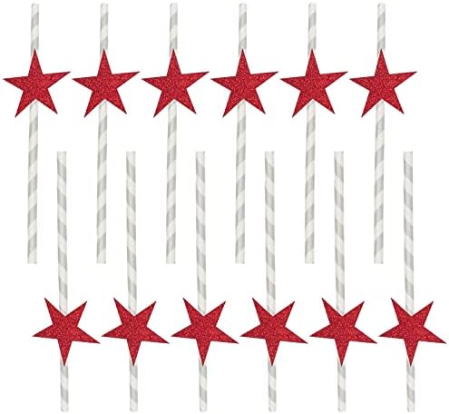 Independence Day Paper Sticks 4 de julho Biodegradable Star and Stripe Inserts for Patritic Day Party Supply Supply Brancos Branco Branco 12 Favores de Party For Kids 8-12 Bolsas de Goodie