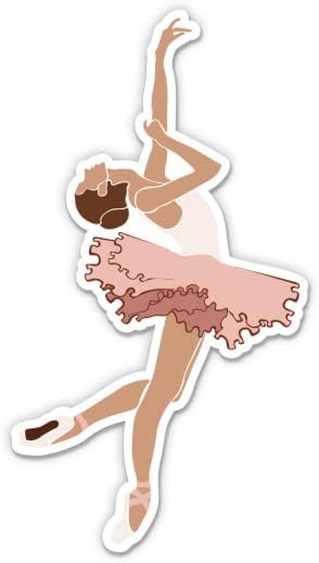 Adesivo de dançarina de bailarina - adesivo de laptop de 3 - vinil impermeável para carro, telefone, garrafa de água - Decalque de dança