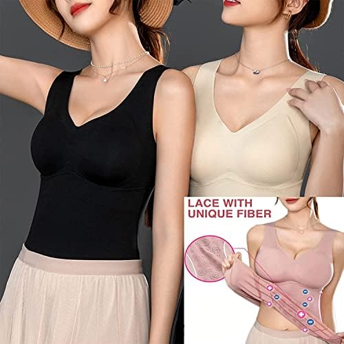 2023 Novas mulheres fiberfit Substando o colete auto -aquecimento, roupas térmicas térmicas de sutiã sem costura para levantamento de mama