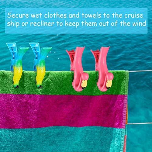 8 PCs Clipes de toalhas de praia para toalhas Cadeiras de praia Os clipes de toalhas de papagaio flamingo