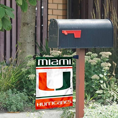 Miami Hurricanes Bandeira do jardim e caixa de correio Post Mount Holder Set