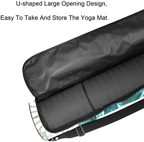 Bolsa de tapete de ioga unissex, transportadora de tapete de ioga com exercícios com padrão de tartaruga de ombro ajustável, 6,7x33.9in/17x86 cm