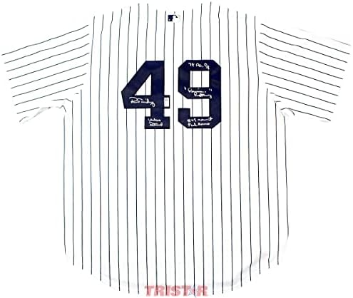 Ron Guidry assinou autografou o New York Yankees Nike Jersey inscrito 78 AL CY & More Tristar