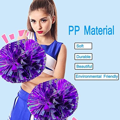 Hlonon 4 pacote líder de torcida Pom Poms Sports Dance Cheer Plástico Pom Poms LEDEADELING PAR