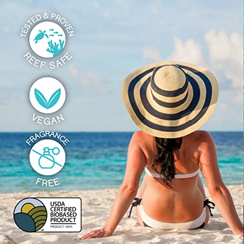 SPF 45 todos os dias Protetor solar mineral brilhante | 2,5 FL OZ Biodegradável, Free Paraben e Proteção Sol Safe Reef |