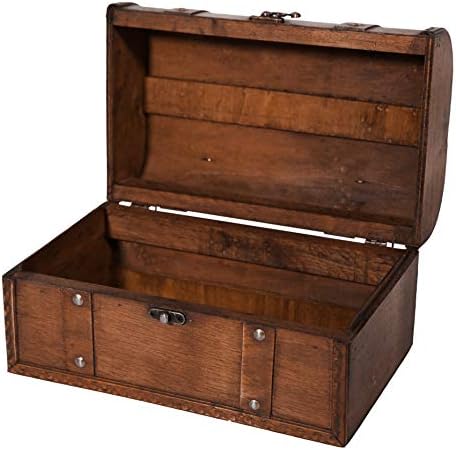 Soul & Lane Carterton Arca do tesouro para crianças: caixa decorativa à moda antiga com tampa dobrada, caixa de lembrança vintage